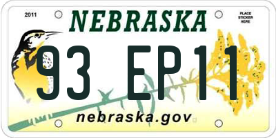 NE license plate 93EP11