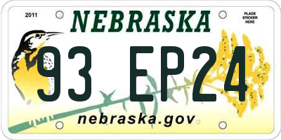 NE license plate 93EP24