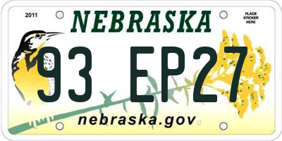 NE license plate 93EP27