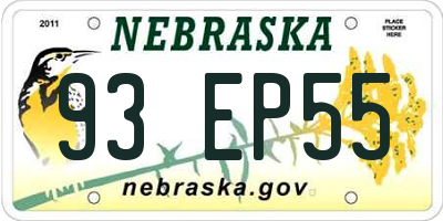 NE license plate 93EP55