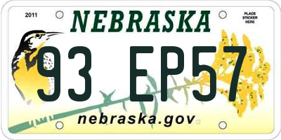 NE license plate 93EP57