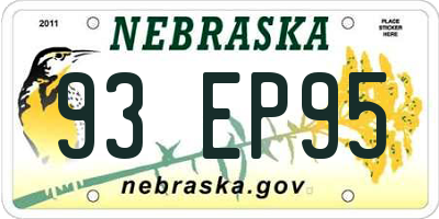 NE license plate 93EP95