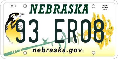 NE license plate 93ER08