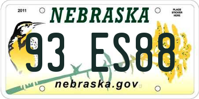 NE license plate 93ES88
