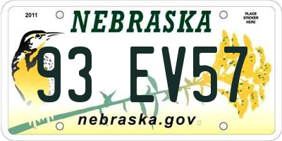 NE license plate 93EV57