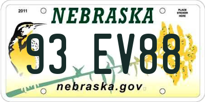 NE license plate 93EV88
