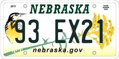 NE license plate 93EX21