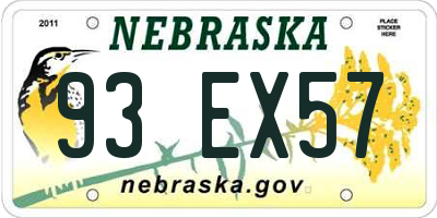 NE license plate 93EX57