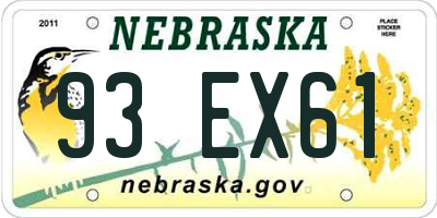 NE license plate 93EX61