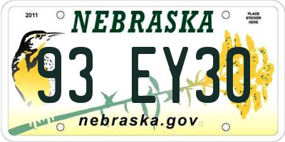 NE license plate 93EY30