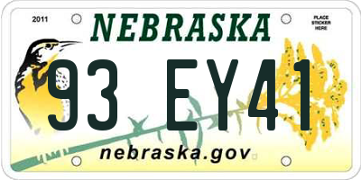 NE license plate 93EY41