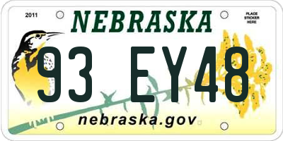 NE license plate 93EY48