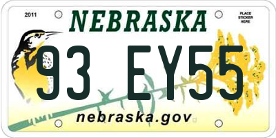 NE license plate 93EY55