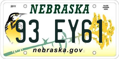 NE license plate 93EY61