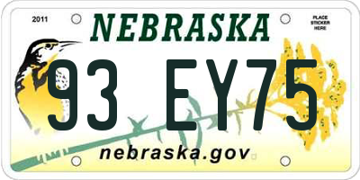 NE license plate 93EY75