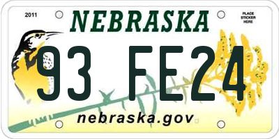 NE license plate 93FE24