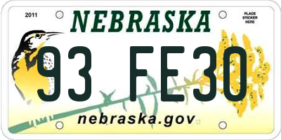 NE license plate 93FE30