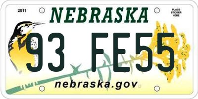NE license plate 93FE55