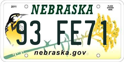 NE license plate 93FE71