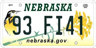 NE license plate 93FI41