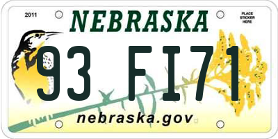 NE license plate 93FI71