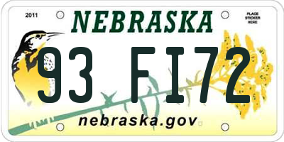 NE license plate 93FI72
