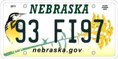 NE license plate 93FI97