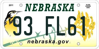 NE license plate 93FL61