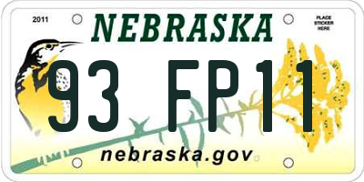 NE license plate 93FP11
