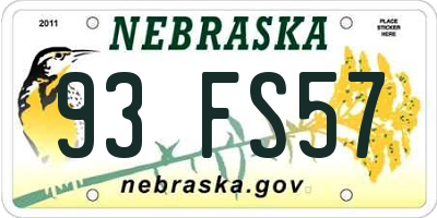 NE license plate 93FS57