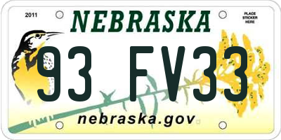 NE license plate 93FV33