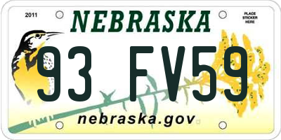 NE license plate 93FV59