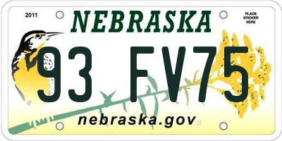 NE license plate 93FV75