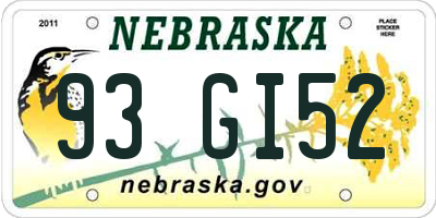 NE license plate 93GI52