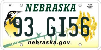 NE license plate 93GI56
