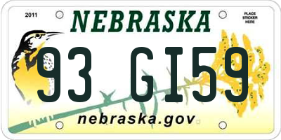 NE license plate 93GI59