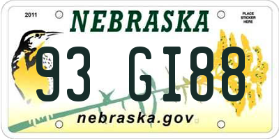 NE license plate 93GI88