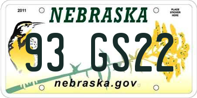 NE license plate 93GS22
