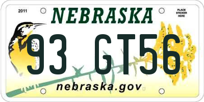 NE license plate 93GT56