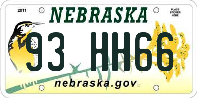 NE license plate 93HH66