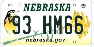 NE license plate 93HM66