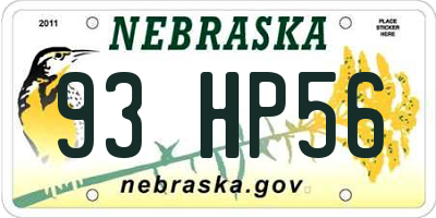 NE license plate 93HP56