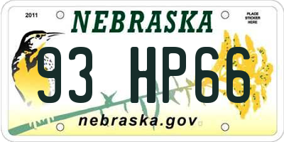NE license plate 93HP66