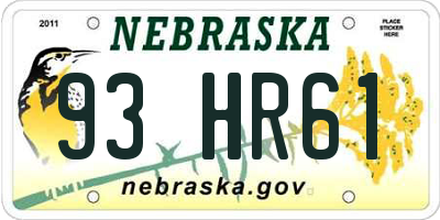 NE license plate 93HR61