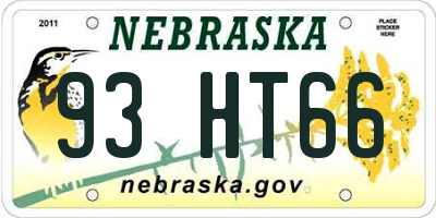 NE license plate 93HT66