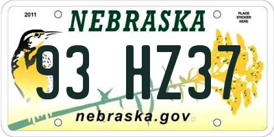 NE license plate 93HZ37