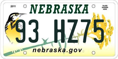 NE license plate 93HZ75