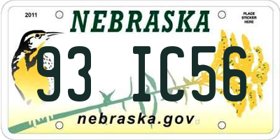 NE license plate 93IC56