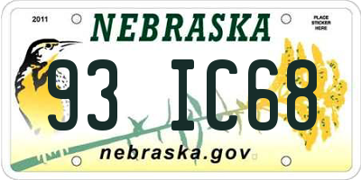 NE license plate 93IC68