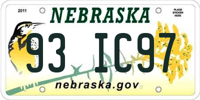 NE license plate 93IC97
